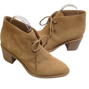 Clarks Scene Suede Lace Up Ankle Boots Women's 9.5 Dark Khaki Suede Booties